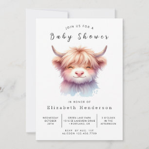 Invitation Baby shower de vache Whimsy Grace