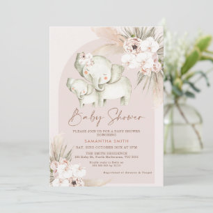 Invitation Baby shower de veau d'éléphant floral Boho Arch