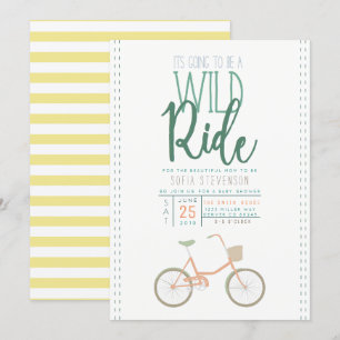 Invitation Baby shower de vélo rétro