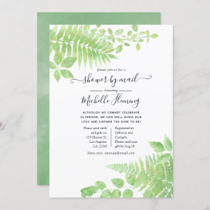 Invitation Baby shower de verdure aquarelle par courrier