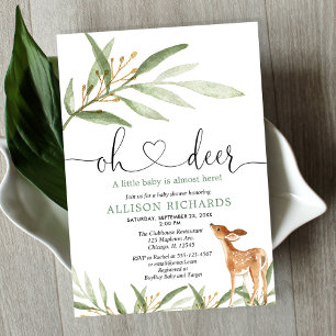 Invitation Baby shower de verdure de cerfs neutres selon le s