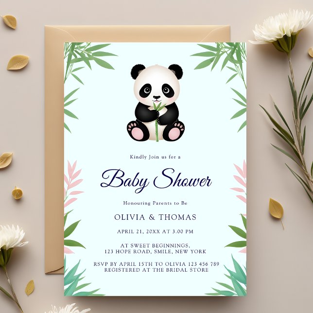 Invitation Baby shower de verdure de Little Panda (Créateur téléchargé)