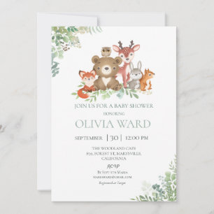 Invitation Baby shower de verdure des bois