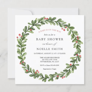 Invitation Baby shower de verdure d'hiver