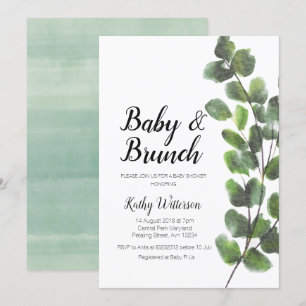 Invitation Baby shower de verdure moderne
