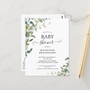 Invitation Baby shower de verdure rustique