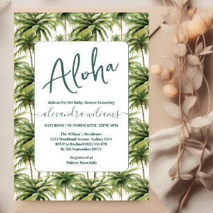 Invitation Baby shower de verdure tropicale hawaïenne