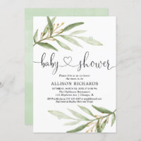 baby shower de verdure verte et neutre pour les ho