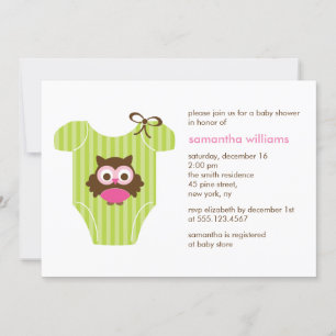 Invitation Baby shower de vêtements pour bébés doux