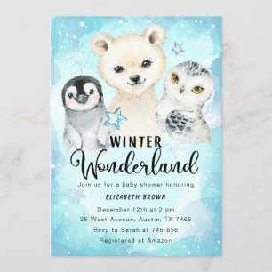 Invitation Baby shower de Winter Wonderland Boy