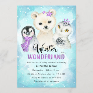 Invitation Baby shower de Winter Wonderland Girl