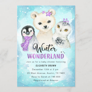 Invitation Baby shower de Winter Wonderland Girl