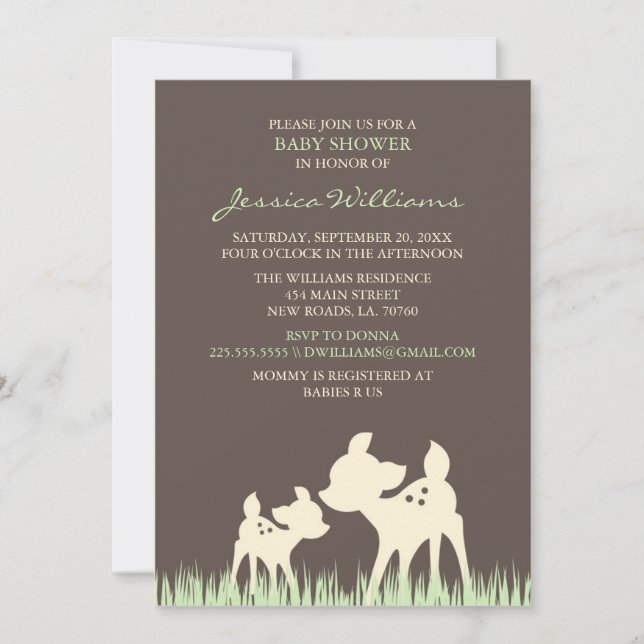 Invitation Baby shower de Woodland (Devant)