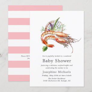 Invitation Baby shower d'ébullition minimal de l'écrevisse