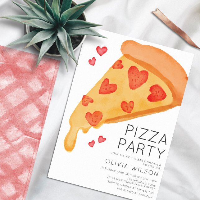Invitation Baby shower décontracté à la pizza (Créateur téléchargé)