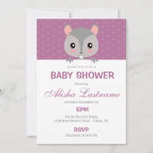 Invitation Baby shower d'écureuil mignon