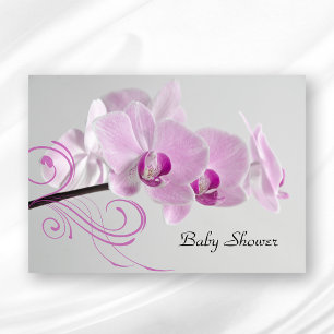 Invitation Baby shower d'élégance orchidée rose