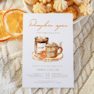 Invitation Baby shower d'épices Citrouille aquarelle