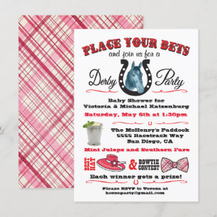 Invitation Baby shower Derby Horse Racing