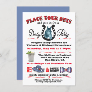 Invitation Baby shower Derby Horse Racing