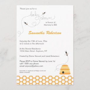 Invitation Baby shower des abeilles en effervescen