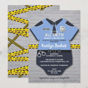 Invitation Baby shower des agents de police