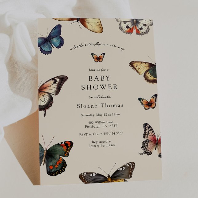 Invitation Baby shower des ailes papillons (Créateur téléchargé)