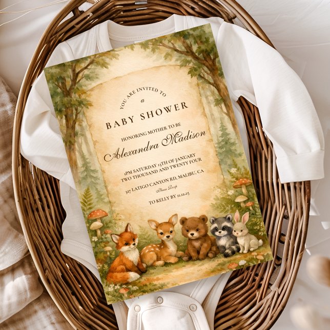 Invitation Baby Shower des amis de la forêt (Créateur téléchargé)