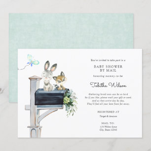Invitation Baby shower des animaux de bois par courrier