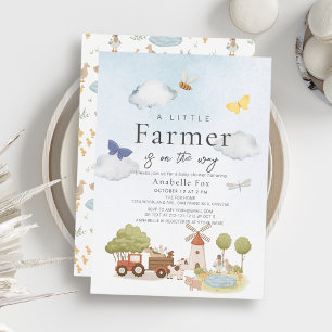 Invitation Baby shower des animaux de ferme des petits agricu