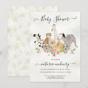 Invitation Baby shower des animaux de la jungle