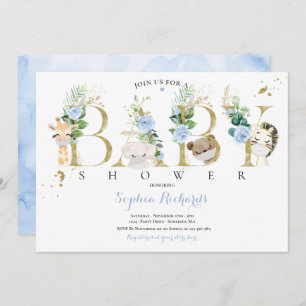 Invitation Baby shower Des Animaux De Paysage Et De Safari D'