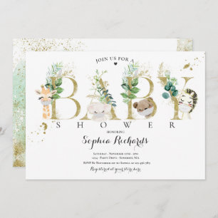 Invitation Baby shower Des Animaux De Paysage Et De Safari D'