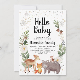 Invitation Baby shower des animaux des bois