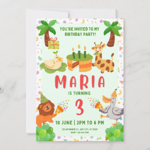 Invitation Baby shower des animaux des bois