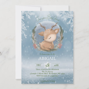 Invitation Baby shower des animaux des bois d'hive