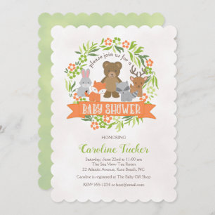 Invitation Baby shower des animaux forestiers