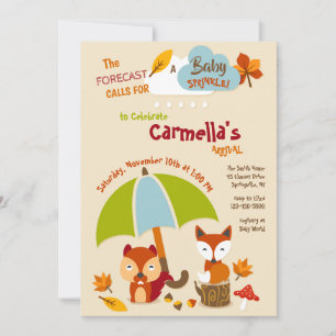Invitation Baby shower des animaux forestiers
