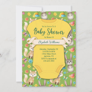 Invitation Baby shower des animaux forestiers