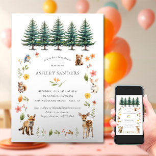 Invitation Baby shower des animaux forestiers