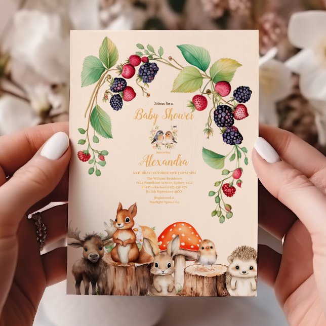 Invitation Baby shower des animaux forestiers (Créateur téléchargé)