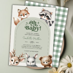 Invitation Baby shower des animaux forestiers
