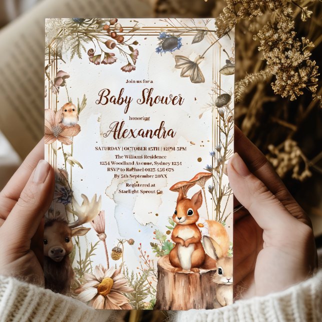 Invitation Baby shower des animaux forestiers (Créateur téléchargé)