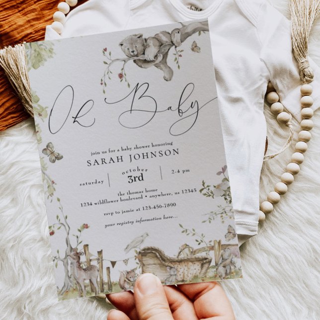 Invitation Baby shower des animaux forestiers (Créateur téléchargé)