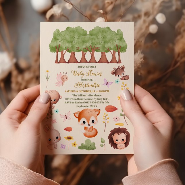 Invitation Baby shower des animaux forestiers (Créateur téléchargé)