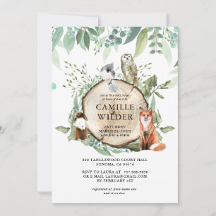 Invitation Baby shower des animaux rustiques de bo