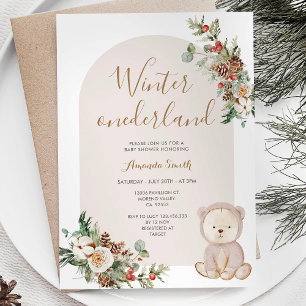 Invitation Baby shower des baies d'ours d'hiver