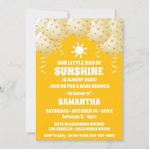 Invitation Baby shower des ballons de soleil Boho