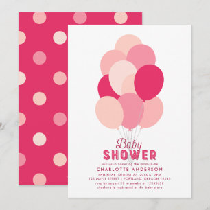Invitation Baby shower des ballons roses