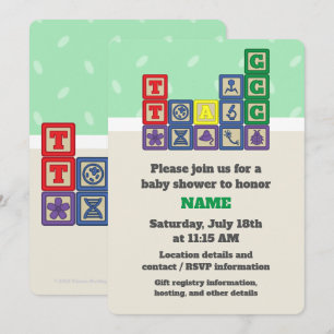 Invitation Baby shower des blocs du futur biologis